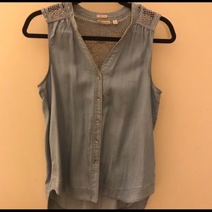 Anthropologie high-low Chambray shirt sz 0